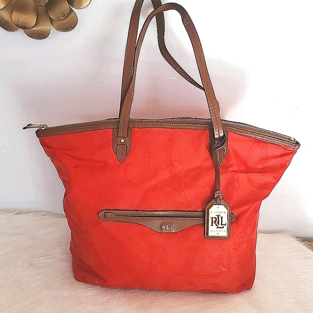 Ralph Lauren/Tote Bag with zipper.